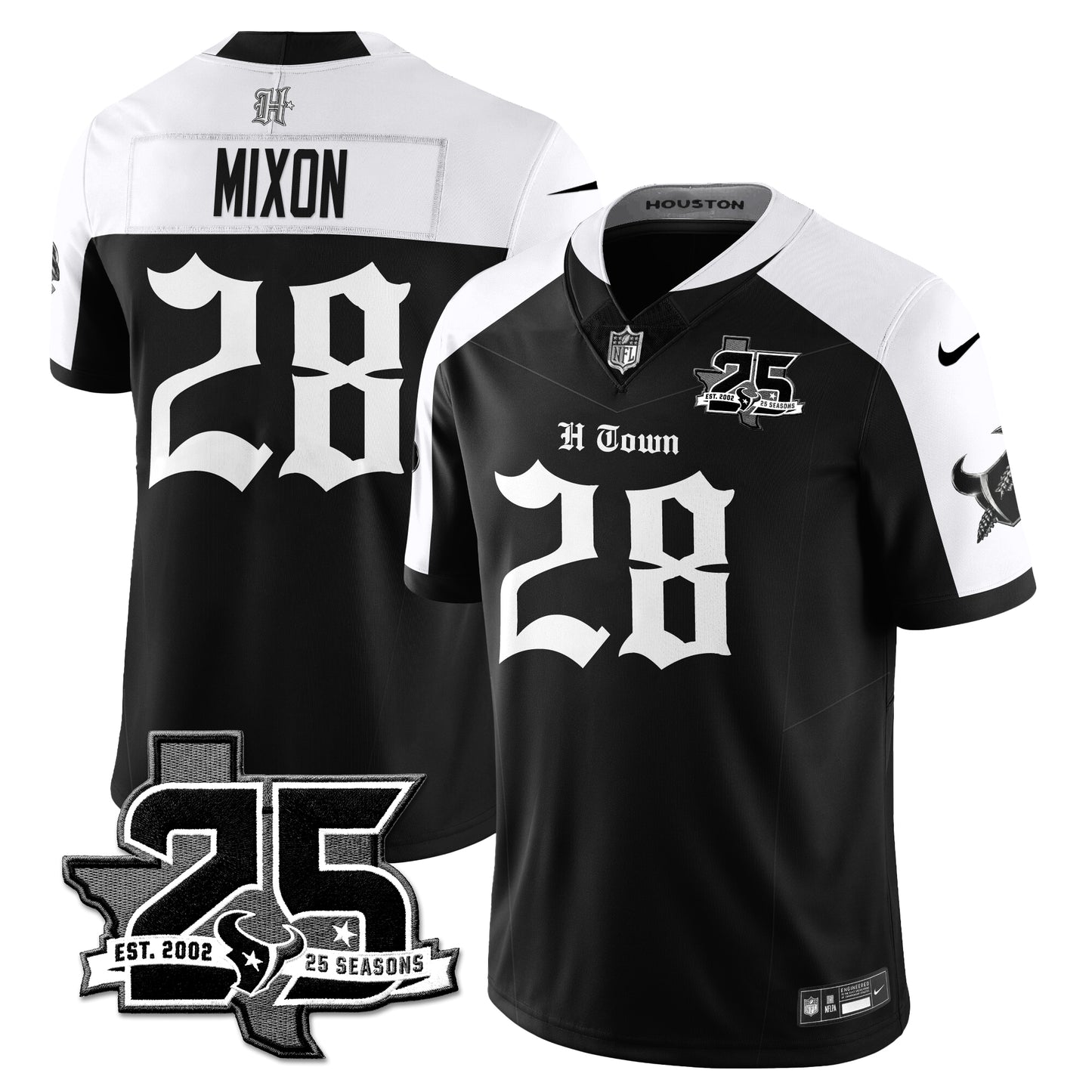 HOU 25th Seasons in 2026 Gothic Vapor Gold Edition Limited Jersey - All Stitched