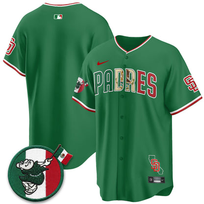 San Diego Padres Mexico Style Vapor Jersey - Stitched