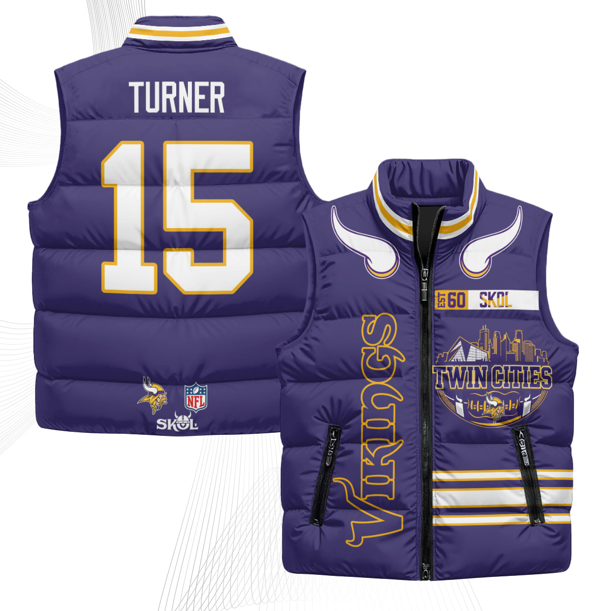 MIN Twin City Puffer Vest - Printed
