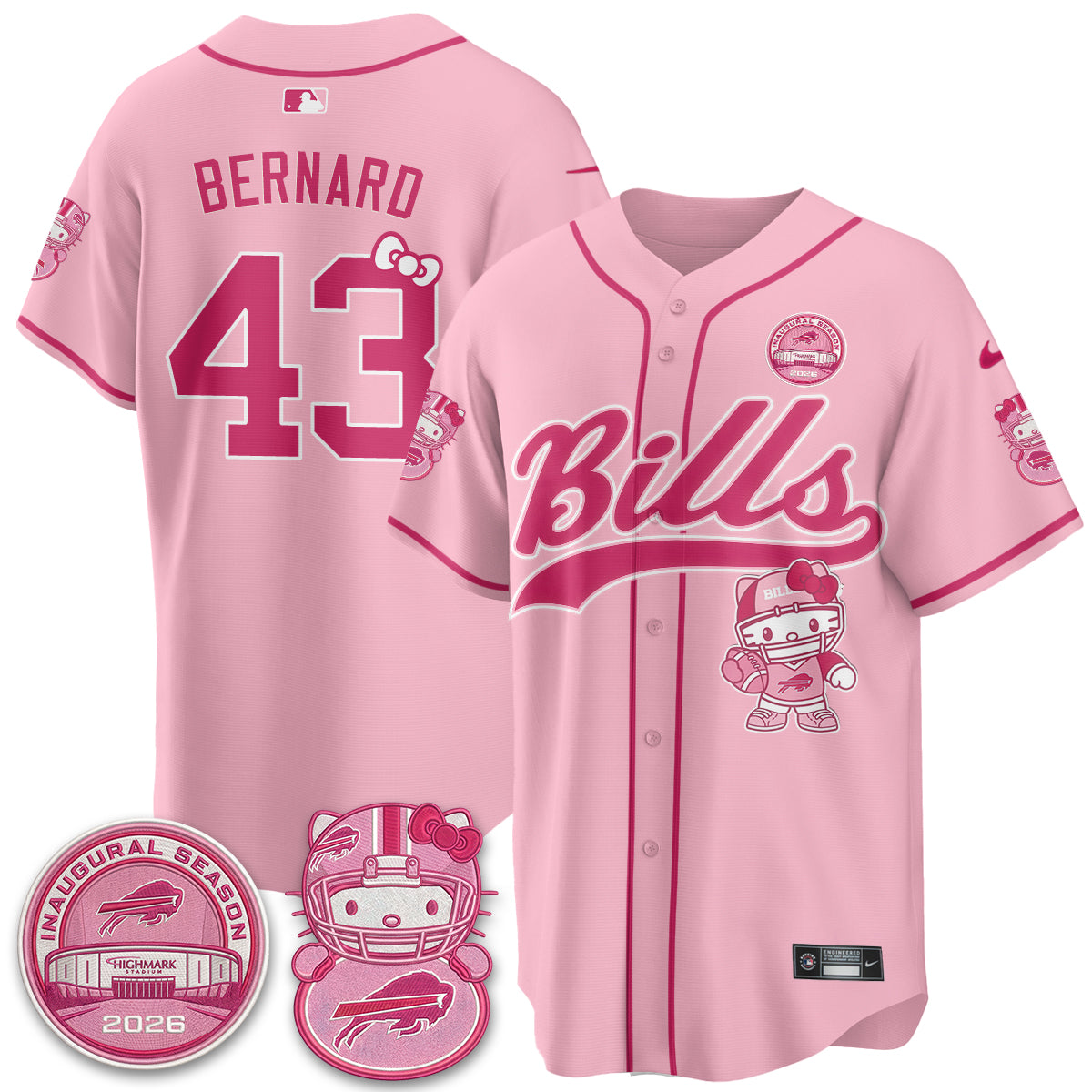 BUF x Meow  Vapor Baseball Jersey - Stitched