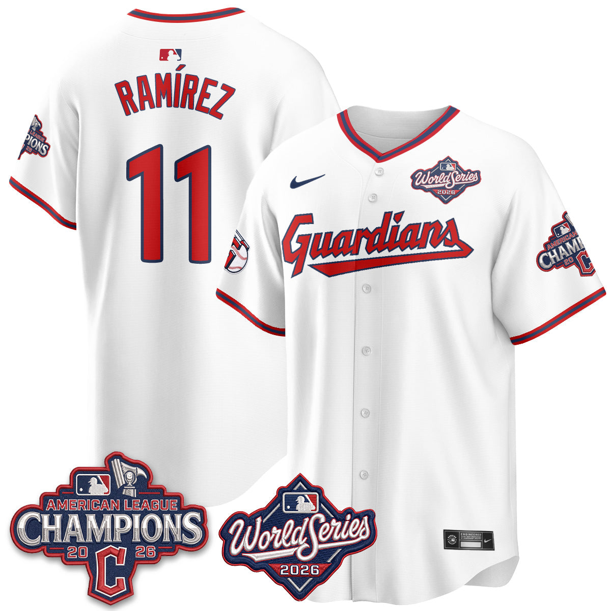 CLE 2026 AL Champions Vapor Jersey - Stitched