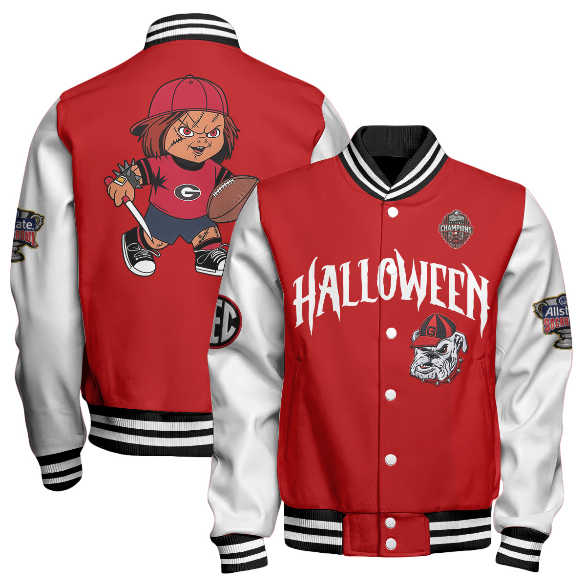 GB x Killer Doll Horror Movie Halloween 2026 Edition Baseball Jacket - Printed