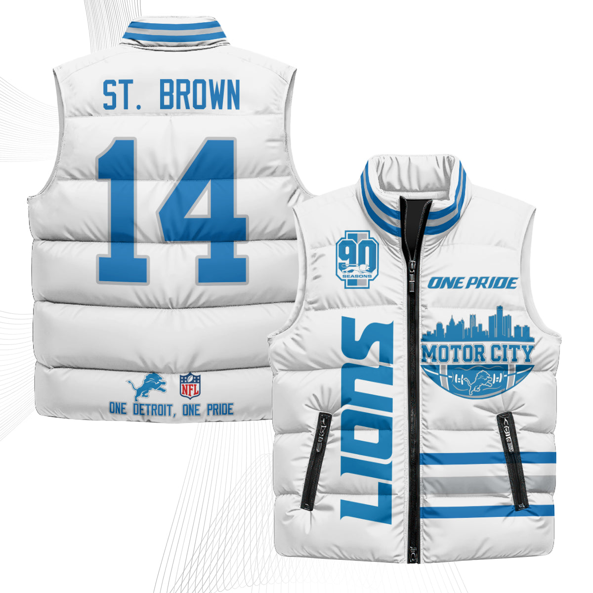 DET Motor City Puffer Vest - Printed