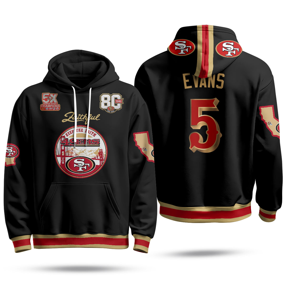 San Francisco 49ers Faithful to The Bay Hoodie - Stitched