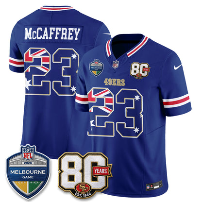 San Francisco 49ers Melbourne Game 2026 Vapor Jersey - Stitched