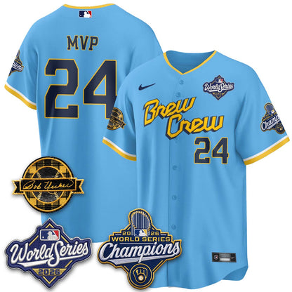 MIL 2026 WS Champions - Bob Uecker Patch Vapor Jersey - Stitched