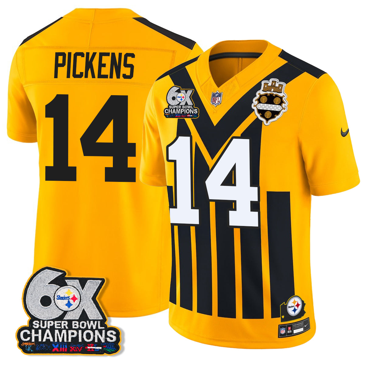 PIT 6X Champs Throwback V2 Vapor Jersey - Stitched