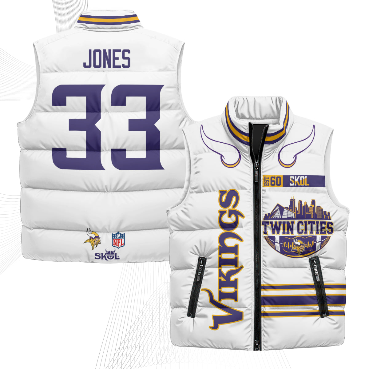 MIN Twin City Puffer Vest - Printed