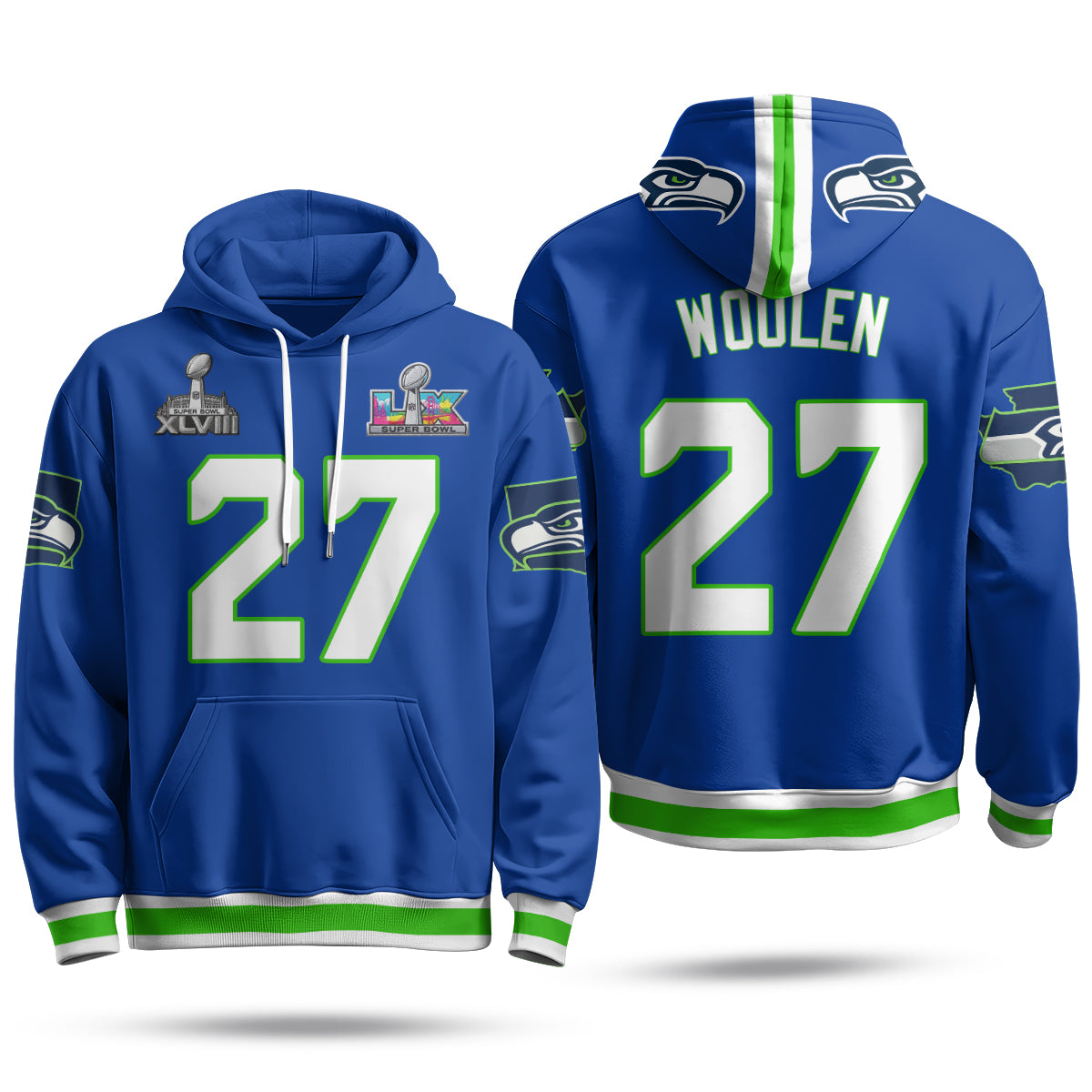 Seattle Seahawks S.Bowl Champs Hoodie - Stitched