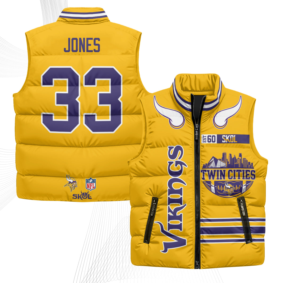MIN Twin City Puffer Vest - Printed