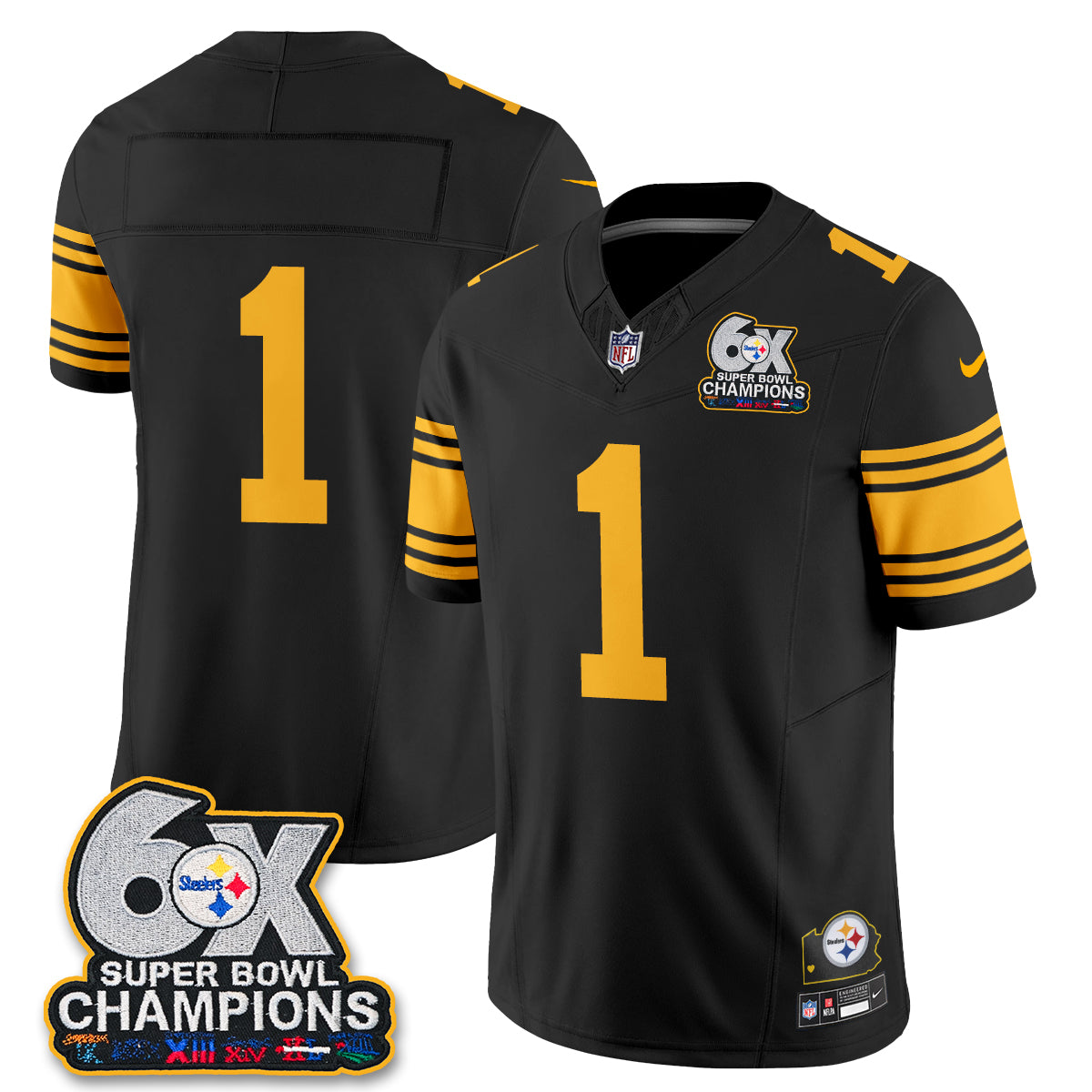 PIT 6X Champs Throwback V2 Vapor Jersey - Stitched