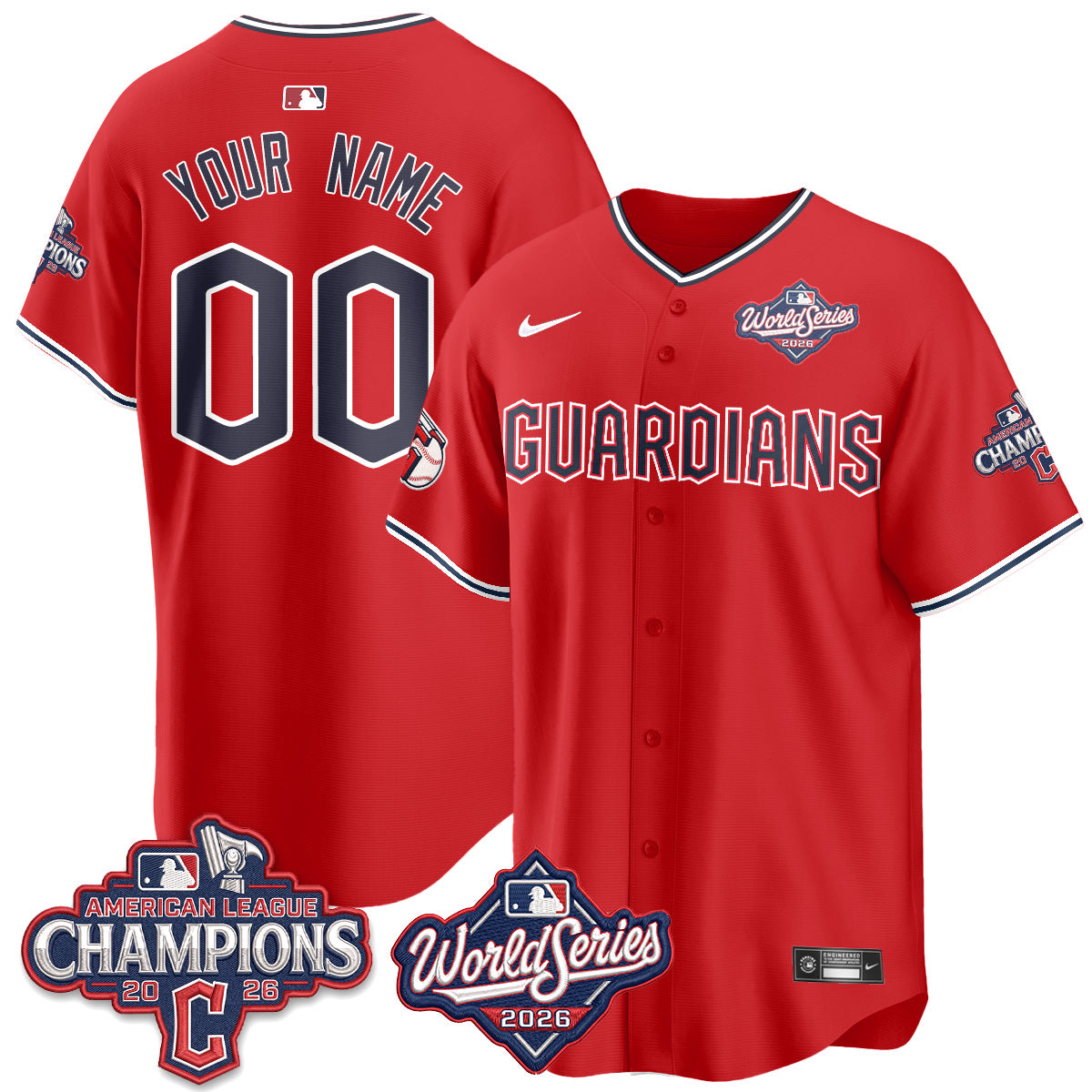 CLE 2026 AL Champions Custom Vapor Jersey - Stitched