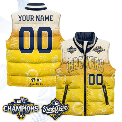 MIL "Pitcher & Pint" 2026 NL Champions Custom Puffer Vest - Printed