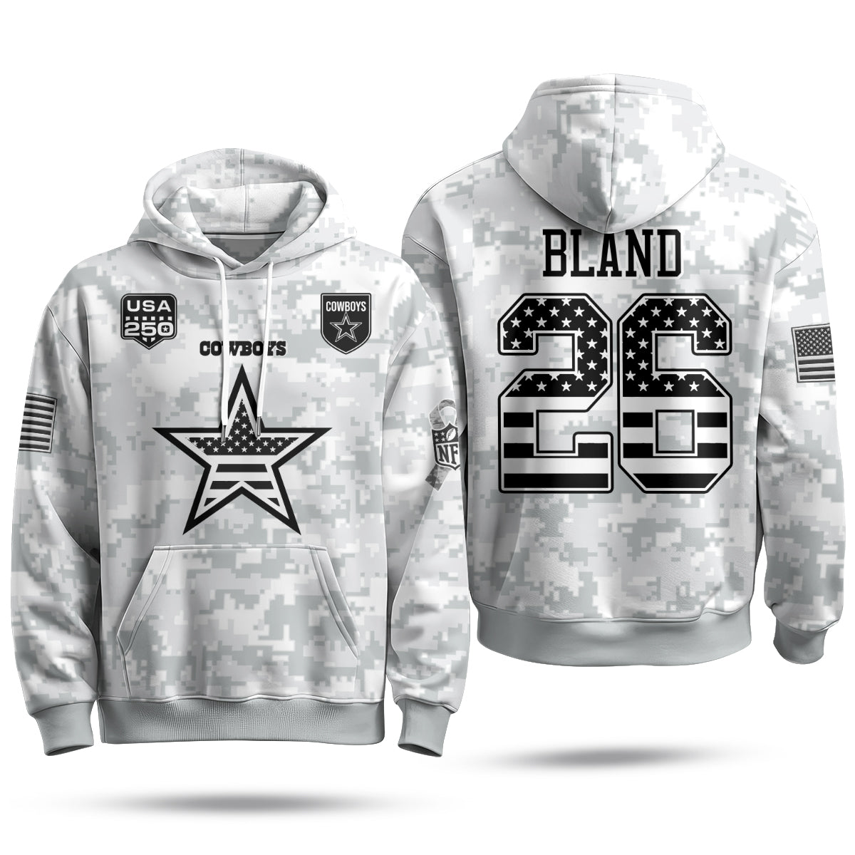 DAL 2026 Salute To Service Edition Pullover Hoodie - Printed