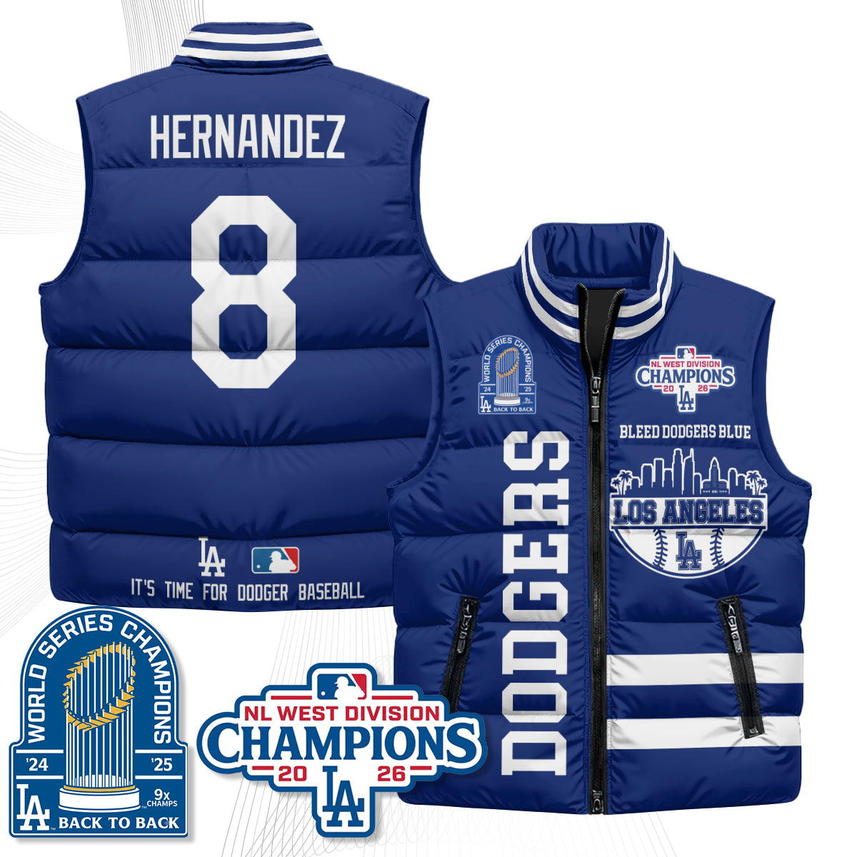 LAD "Bleed Blue" Puffer Vest - Printed