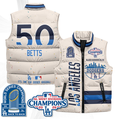 LAD "Bleed Blue" Puffer Vest - Printed