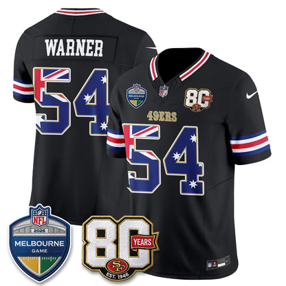San Francisco 49ers Melbourne Game 2026 Vapor Jersey - Stitched