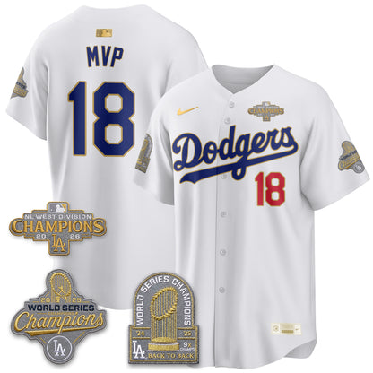LAD 2026 NL West Champs Gold Vapor Jersey- Stitched