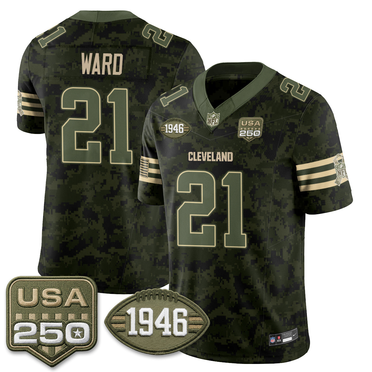 CLE 2026 Salute to Service Vapor Jersey - Stitched