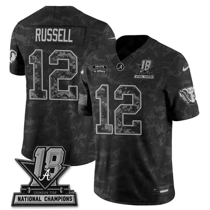 Alabama Crimson Tide 2026 Salute to Service Vapor Jersey - Stitched