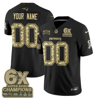 New England Patriots 2026 Salute to Service Vapor Custom Jersey V2- Stitched