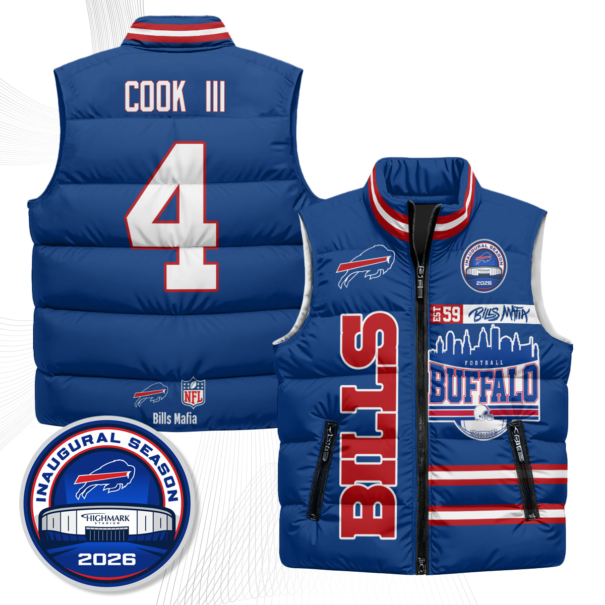 BUF "Mafia" Edition Puffer Vest - Printed