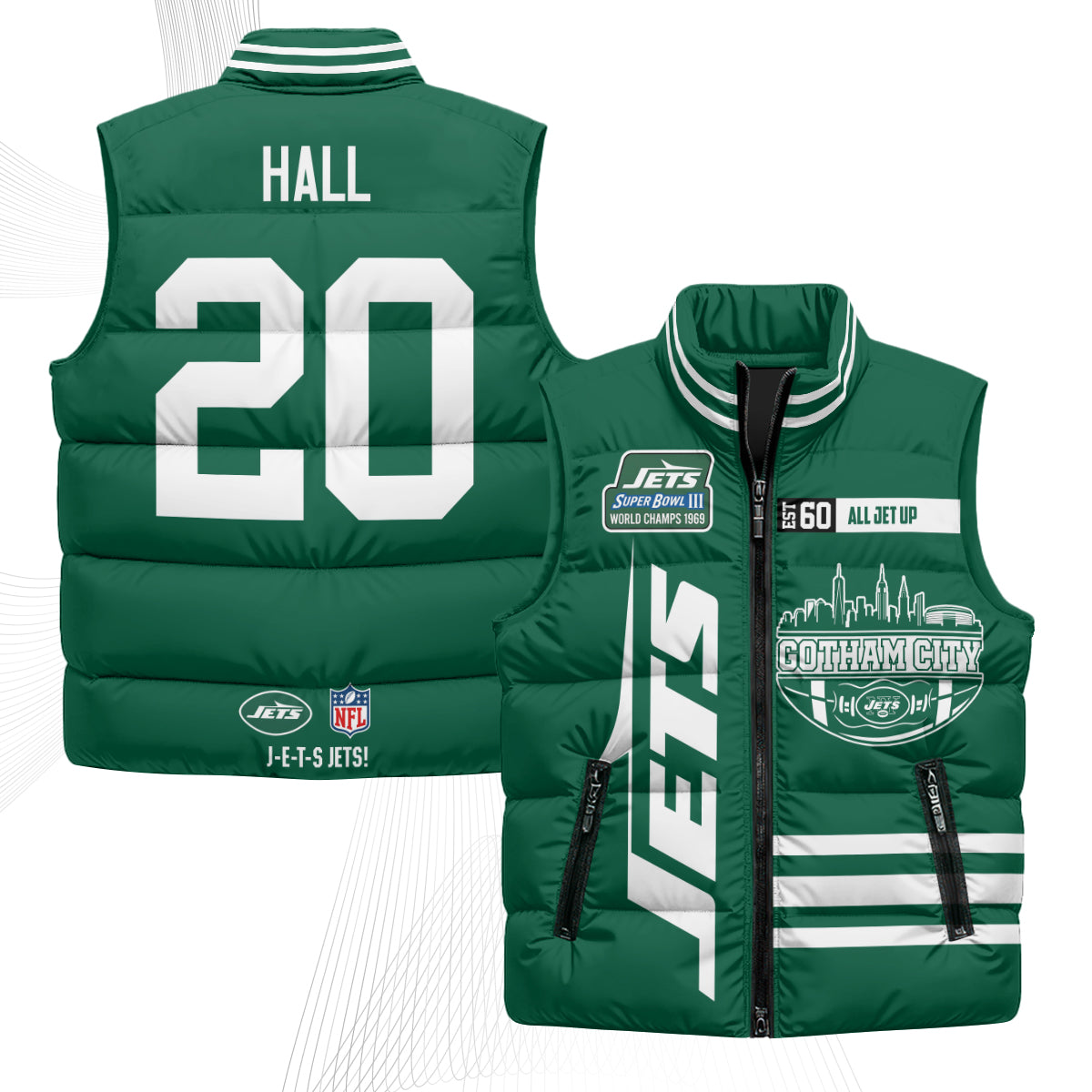 NYJ Gotham City Puffer Vest - Printed