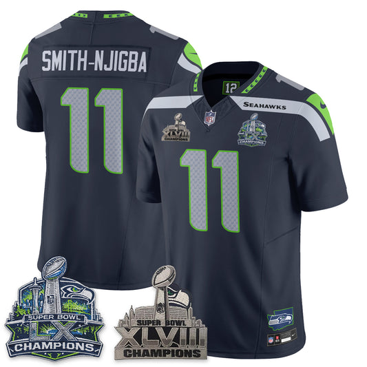 SEA S.Bowl Champions Patch Vapor Jersey - Stitched