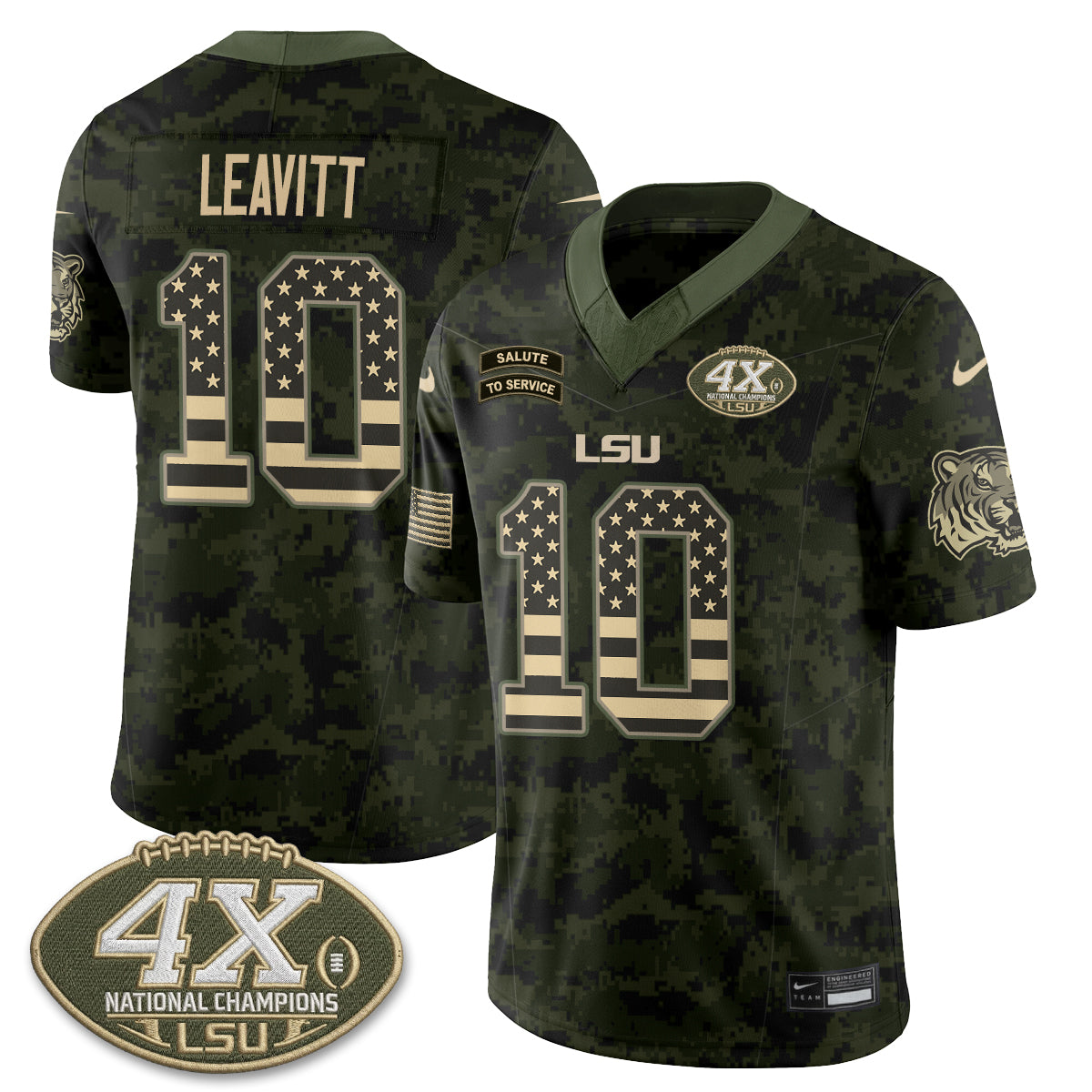 LSU Tigers 2026 Salute to Service Vapor Jersey - Stitched