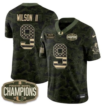 Miami Hurricanes 2026 Salute to Service Vapor Jersey - Stitched