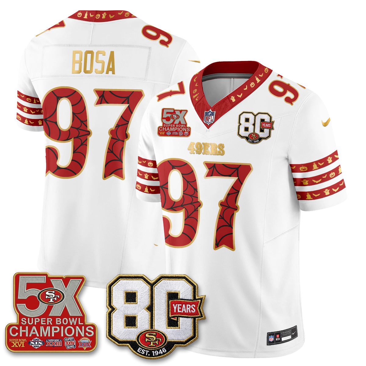 San Francisco 49ers Spooky Edition Vapor Jersey - Stitched