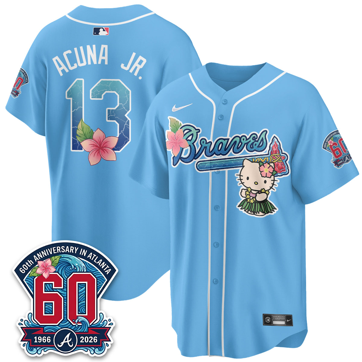 Atlanta Braves x Meow Aloha Spirit Vapor Jersey - Stitched