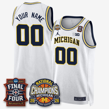 MICH Men's Basketball National Champions Big Text Limited Vapor Custom Jersey - All Stitched