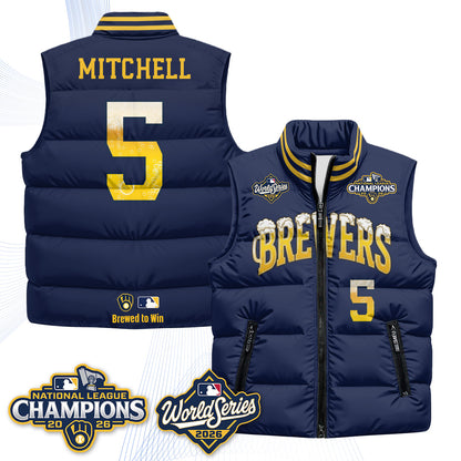 MIL "Pitcher & Pint" 2026 NL Champions Puffer Vest - Printed