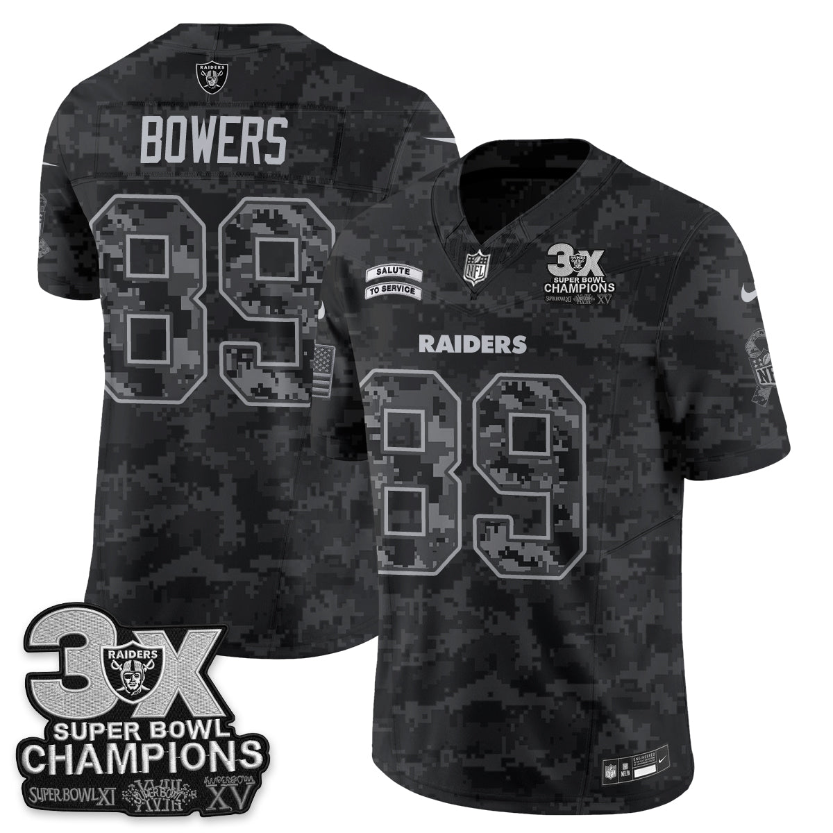 Las Vegas Raiders 2026 Salute to Service V2 Vapor Jersey - Stitched