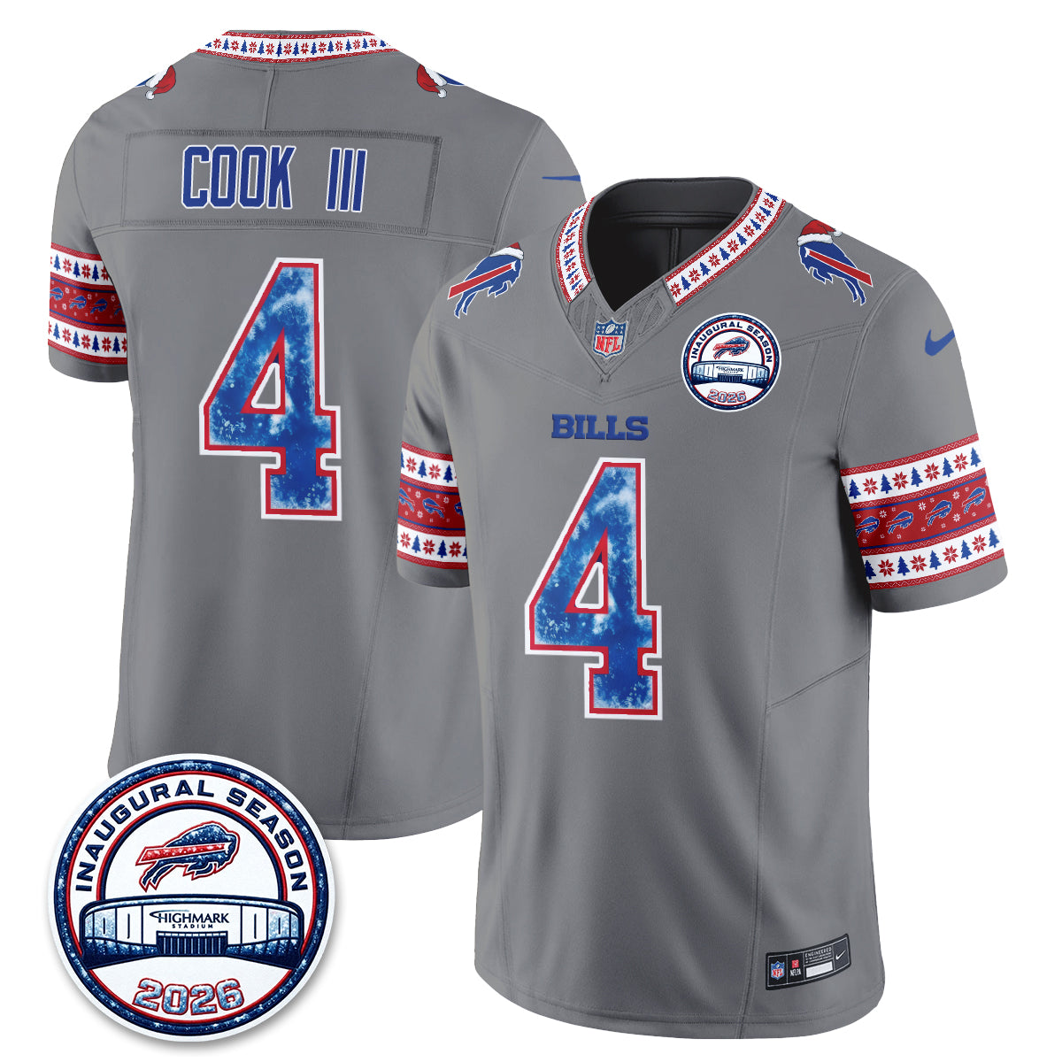 Buffalo Bills Xmas Edition Vapor Jersey - Stitched