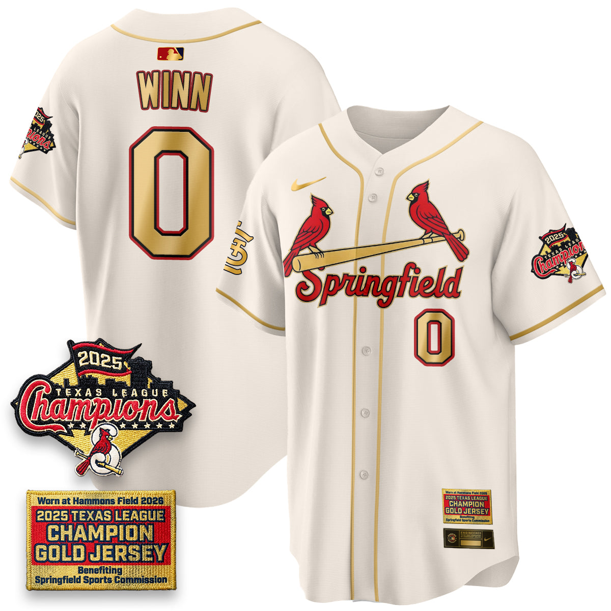 STL Springfield's Championship Gold Limited Jerseys - Stitched