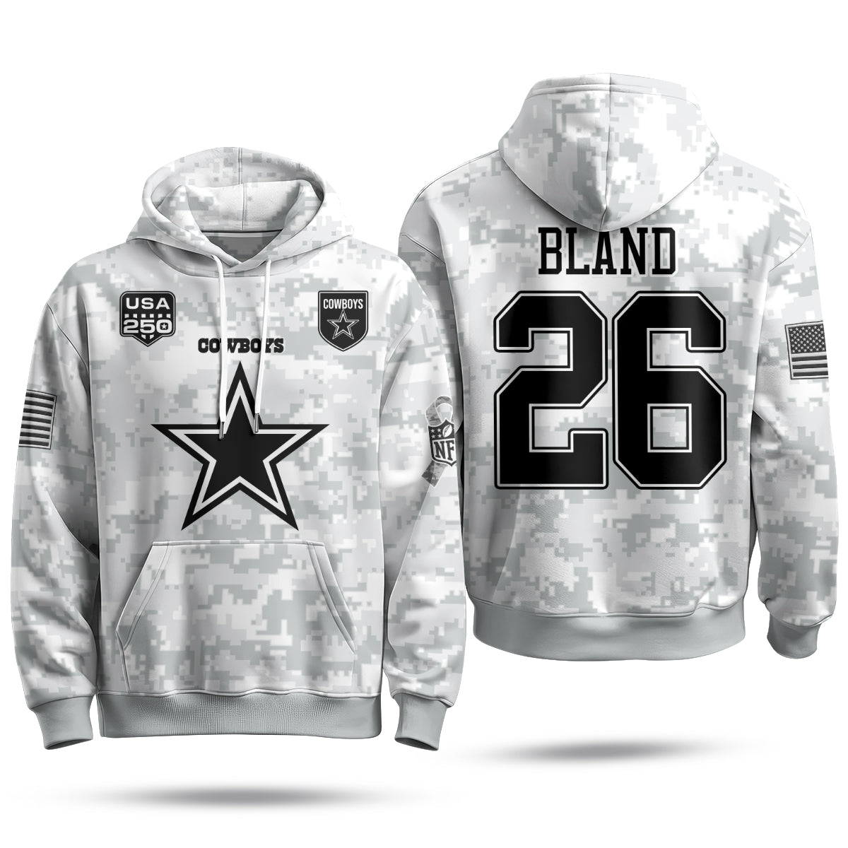 DAL 2026 Salute To Service Edition Pullover Hoodie - Printed