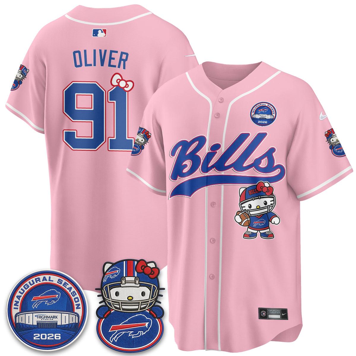 BUF x Meow  Vapor Baseball Jersey - Stitched