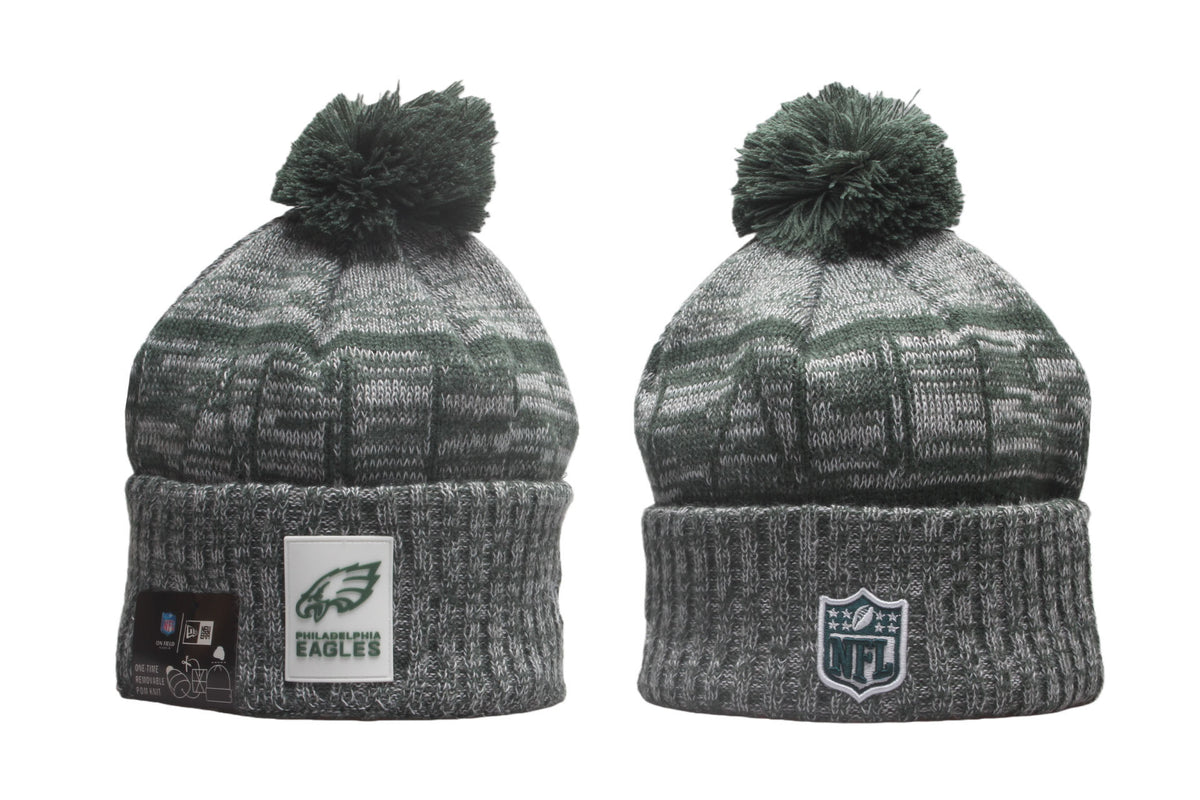 PHI Cuffed Knit Hat with Pom - Rubber Patch