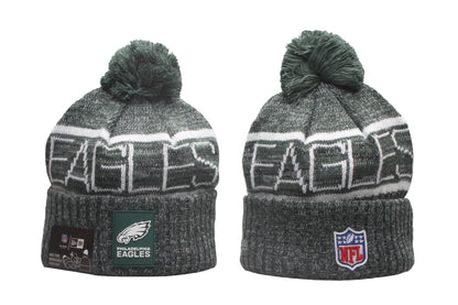 PHI Cuffed Knit Hat with Pom - Rubber Patch