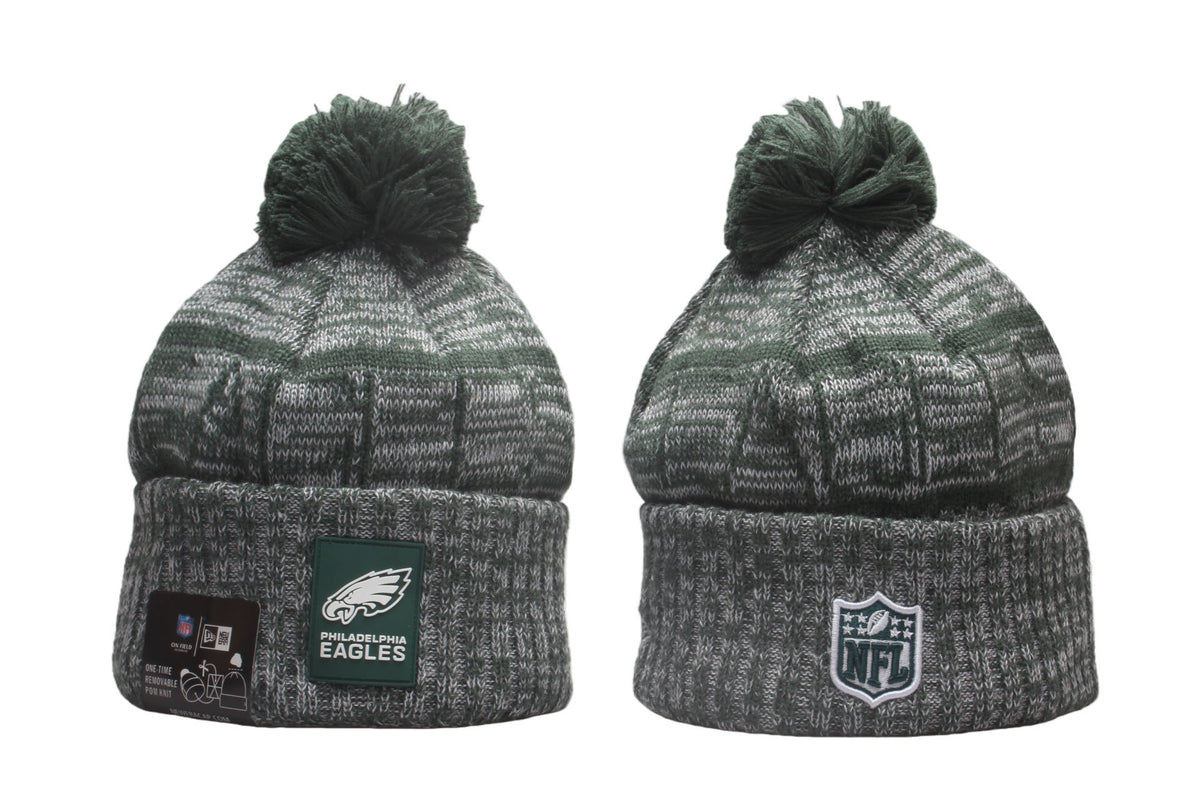 PHI Cuffed Knit Hat with Pom - Rubber Patch