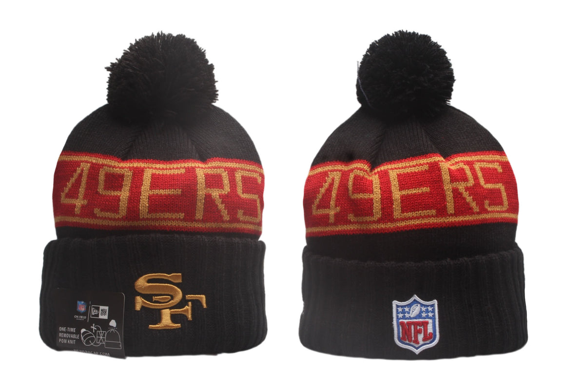 Football Rivalries Cuffed Knit Hat with Pom - Embroidered Patch