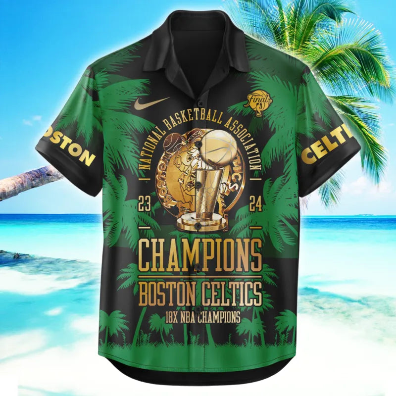 Celtics Hawaiian Shirt - Finals 2023-24 World Champions CT001