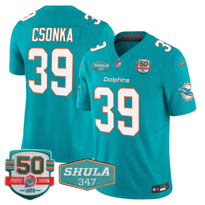 Dolphins Shula 347 Patch Vapor Limited Jersey V2 - All Stitched