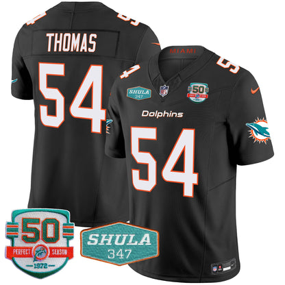 Dolphins Shula 347 Patch Vapor Limited Jersey V2 - All Stitched