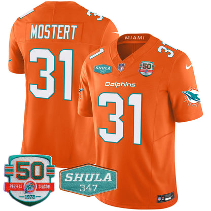 Dolphins Shula 347 Patch Vapor Limited Jersey V2 - All Stitched