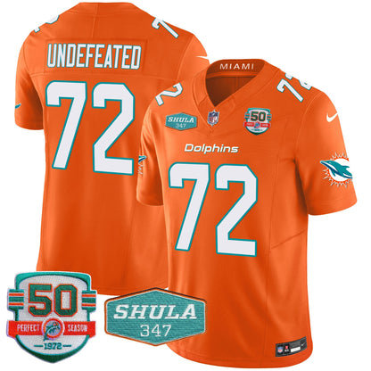 Dolphins Shula 347 Patch Vapor Limited Jersey V2 - All Stitched