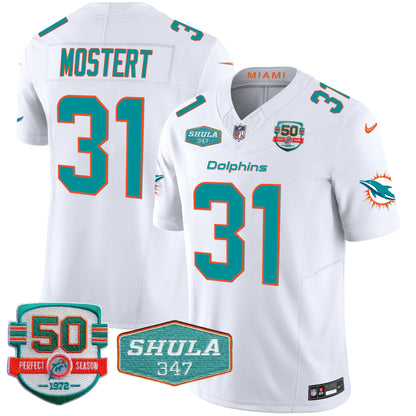 Dolphins Shula 347 Patch Vapor Limited Jersey V2 - All Stitched