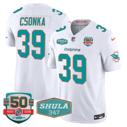 Dolphins Shula 347 Patch Vapor Limited Jersey V2 - All Stitched